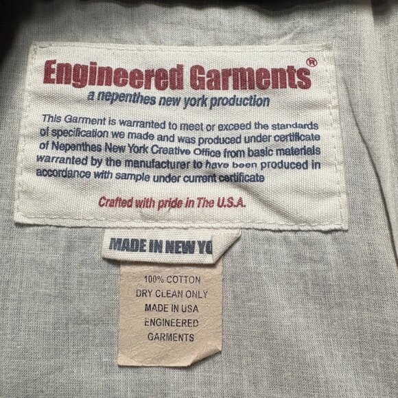 Engineered Garments cotton vest size M medium button dark gray cinch waistcoat - Picture 3 of 6